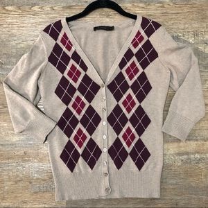 The Limited Argyle Cardigan - Medium